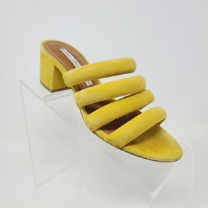 & Other Stories Mustard Yellow Suede Leather Slide
